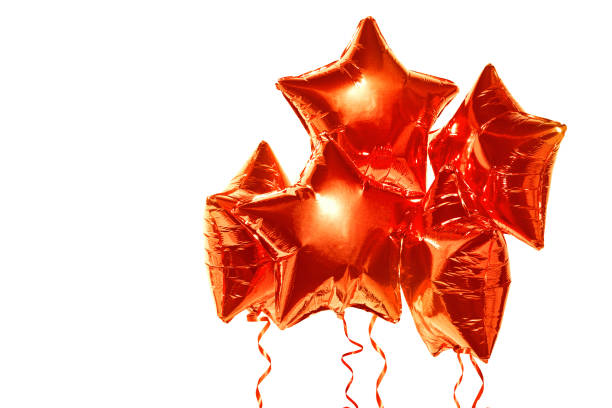 istock Set of red foil balloons on white background 1262971338