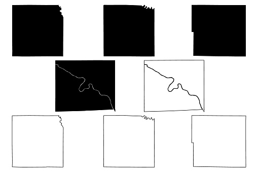 テイラーワシントンウォーレンおよびアイオワ州ヴァンビューレン郡マップベクトルイラスト落書きスケッチマップ いたずら書きのベクターアート素材