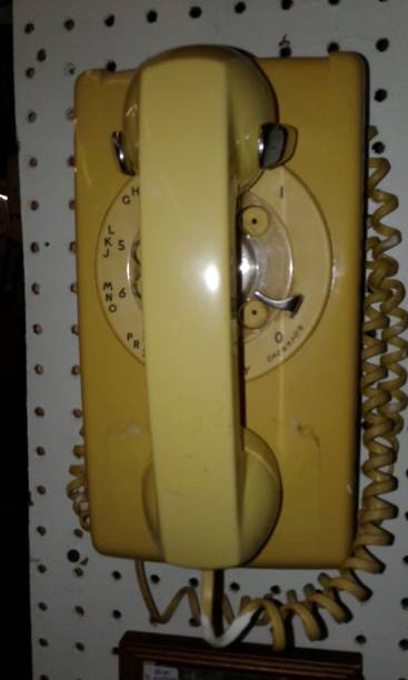 Vintage rotary phone stock photo