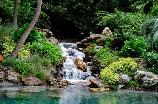 The basins of the Aigrettes and Cormoran waterfalls, La Reunion