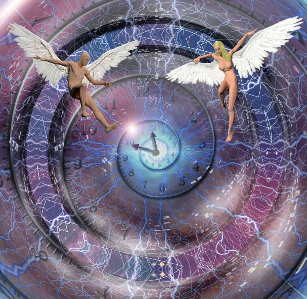 istock Angels and Spiral of time 1262991949