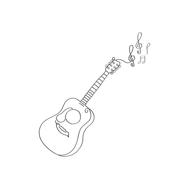 illustrations, cliparts, dessins animés et icônes de illustration de stock de conception d’illustration d’illustration d’illustration d’illustration d’illustration de modèle de logo de guitare - musical theater music antique musical note