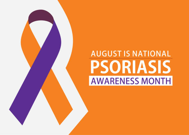 illustrations, cliparts, dessins animés et icônes de août est le mois national de sensibilisation au psoriasis - psoriasis