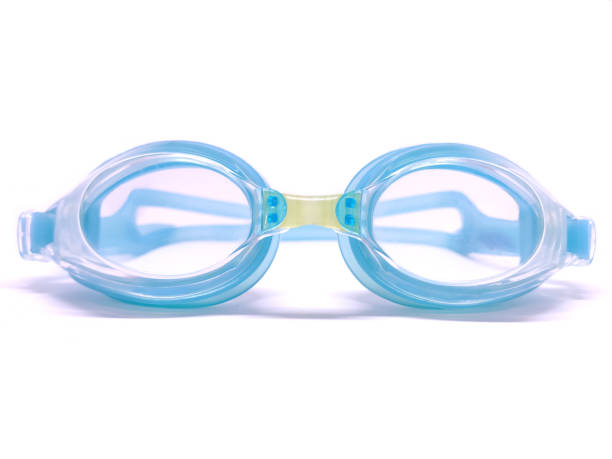 istock Professional glasses for swimming isolated on a white background. Blue swim goggle. 1262996319