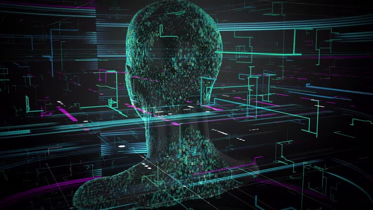 Artificial Intelligence Abstract digital human face