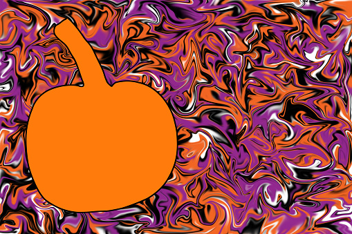 Abstract pattern background with vibrant color, digitally Generated Image with pumpkin shape copy space.