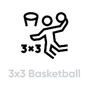 istock 3x3 basketball, streetball icon 1263000865