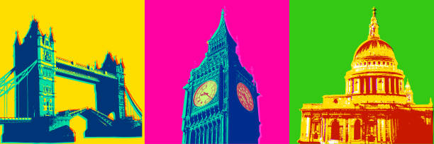 illustrazioni stock, clip art, cartoni animati e icone di tendenza di edifici e icone di londra - big ben illustrations