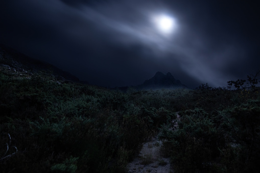 misty moonlight at Peneda-Geres National Park