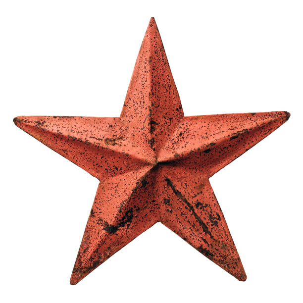 Old metal red star stock photo