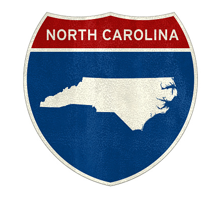 North Carolina Interstate road sign map