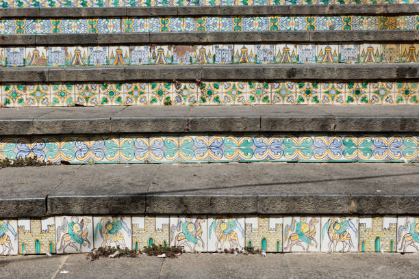 istock Stairway with polychrome ceramic tiles from Caltagirone Sicilia 1263014643