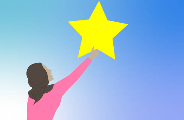 istock Happy women are holding review star over their head. 1263016862