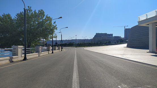 Azerbaijan Baku boulevard road scenery