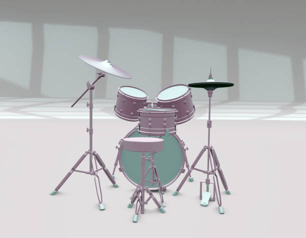 istock pink drum kit isolated on gray background. 3d illustration 1263018617