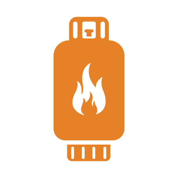 Gas cylinder,icon / orange vector Gas cylinder,icon. Beautiful, meticulously designed icon. Well organized and editable Vector for any uses. lng liquid natural gas stock illustrations