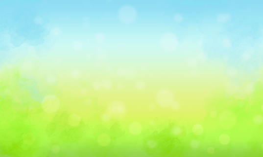 Abstract Grass and Sky with Defocused Bokeh - Pastel Colors - Copy Space - Watercolor Painting