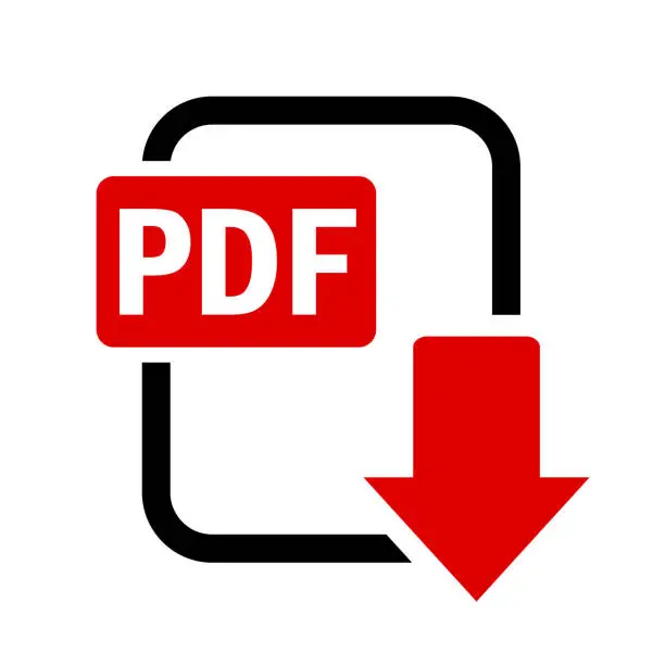 Vector illustration of Pdf download vector icon
