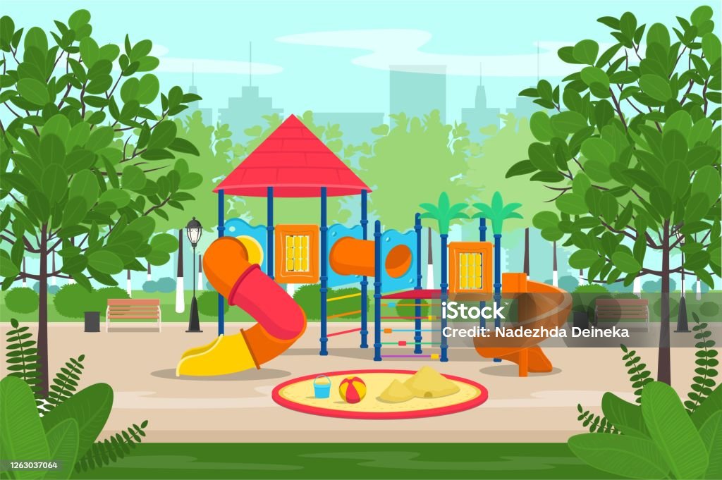 Ilustración de Parque Infantil Con Toboganes Y Tubo En El Parque Ilustración Vectorial De Dibujos Animados y más Vectores Libres de Derechos de Pabellón - iStock Ilustración de Parque Infantil Con Toboganes Y Tubo En El Parque Ilustración Vectorial De Dibujos Animados y más Vectores Libres de Derechos de Pabellón - iStock
