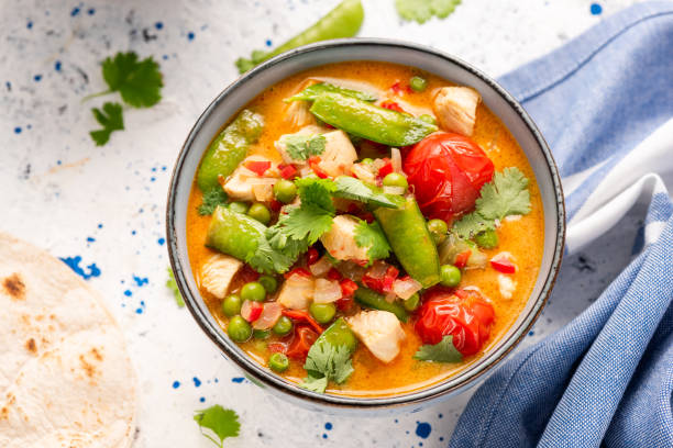 istock Fresh Vegetable Soup Curry with Peas and Beans 1263037092