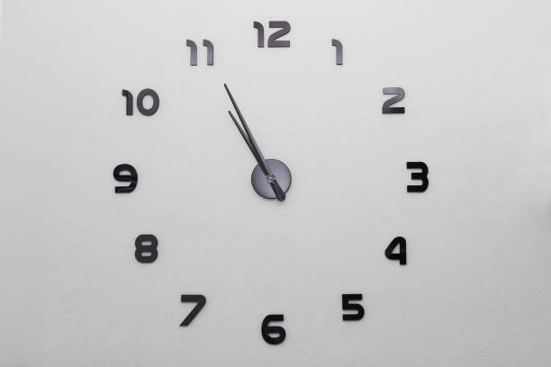 istock Large modern clock on an entire wall in the house 1263039326