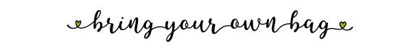 istock Handwritten quote Bring your own bag as banner. Lettering for header, label, advertising, label, flyer 1263041074