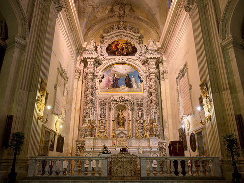 Lecce, Italy - October 18, 2019: Church of Santa Chiara (Chiesa di Santa Chiara).