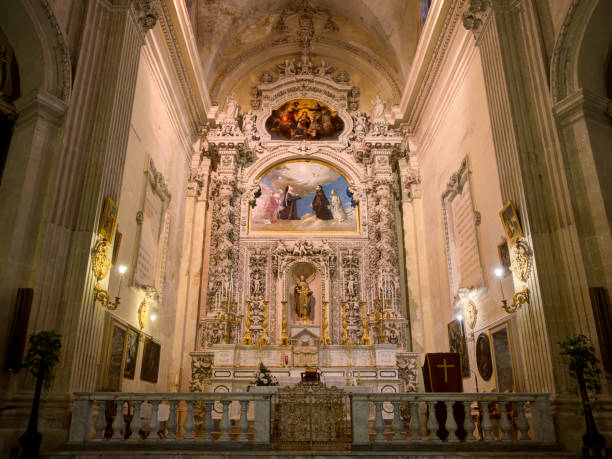 church of santa chiara, lecce, italy - santa chiara imagens e fotografias de stock