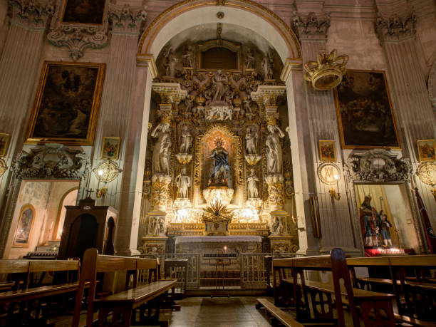 church of santa chiara, lecce, italy - santa chiara imagens e fotografias de stock