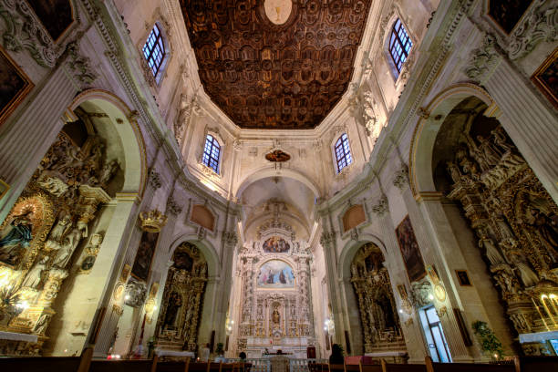 church of santa chiara, lecce, italy - santa chiara imagens e fotografias de stock