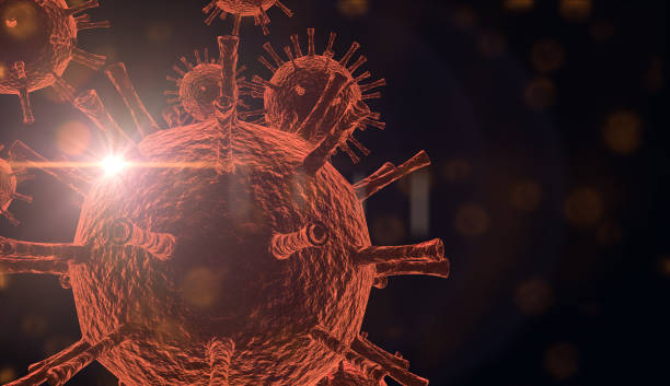 istock 3d render of microscope closeup of virus 1263051437