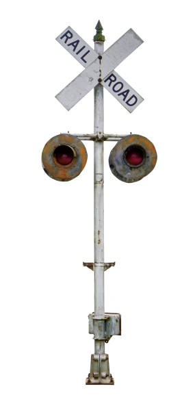 Old  rusting Virginia railroad Crossing sign. Isolated.