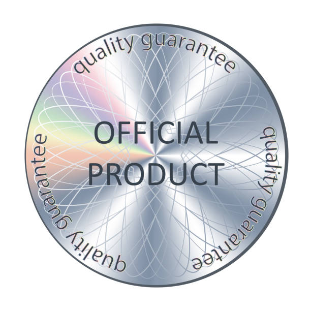 istock Official product round hologram realistic sticker. Vector icon, badge, sticker for product quality guarantee and label design 1263057124