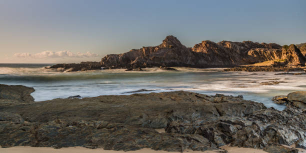 istock Winter at the bay - a panorama seascape with rock formations 1263064233