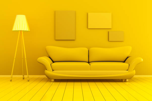istock Monochromatic image of a Room with blank picture frames 1263071958
