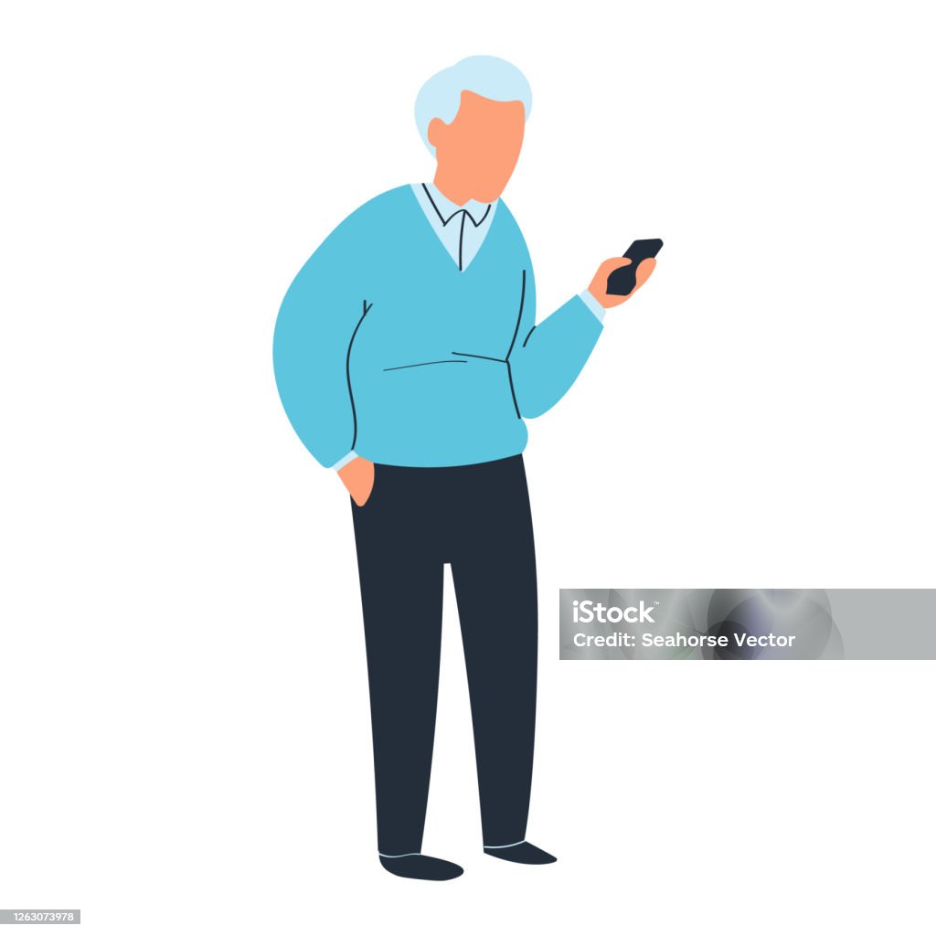 Old Man Drawing Styling Aged People Retirement Funny Pensioner Isolated On  White Design Flat Style Vector Illustration Stock Illustration - Download  Image Now - iStock