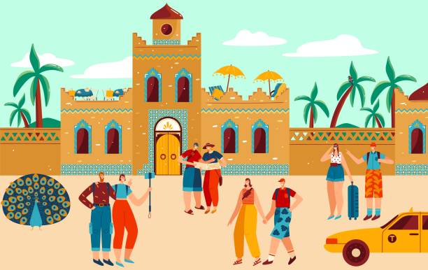People Traveling To Africa Flat Vector Illustration Cartoon Traveler Characters Travel Visit African Traditional Village Background Stock Illustration - Download Image Now - iStock People Traveling To Africa Flat Vector Illustration Cartoon Traveler Characters Travel Visit African Traditional Village Background Stock Illustration - Download Image Now - iStock