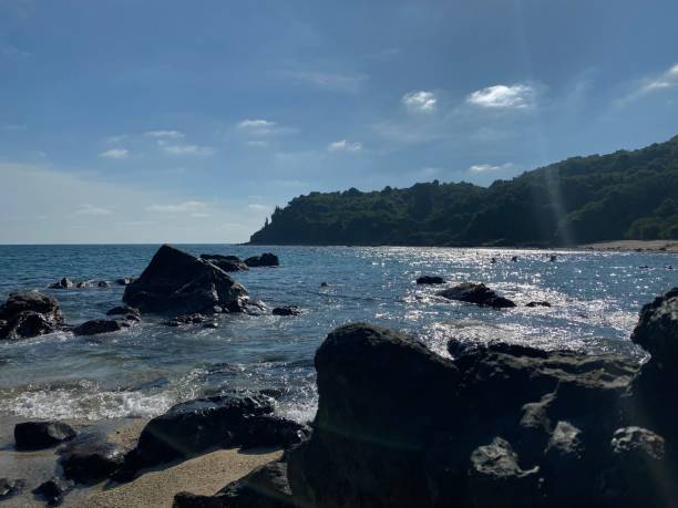 istock Pointed rocks near the seashore 1263079650
