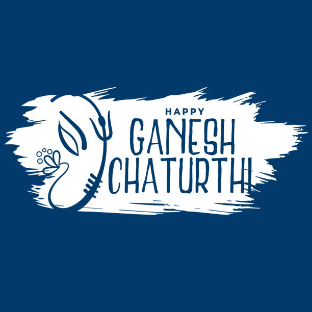 ganesh chaturthi festival in paint brush stroke style ganesh chaturthi festival in paint brush stroke style 32330 stock illustrations