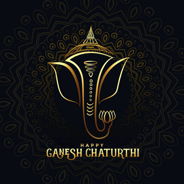 beautiful golden ganpati card for happy ganesh chaturthi beautiful golden ganpati card for happy ganesh chaturthi 32330 stock illustrations