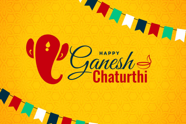 happy ganesh chaturthi yellow card background design happy ganesh chaturthi yellow card background design 32330 stock illustrations