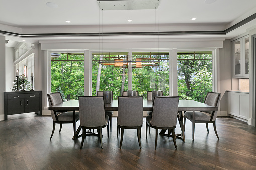 Modern home with bright and cheery dining area