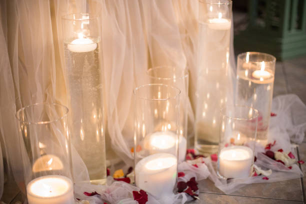istock wedding decor in a restaurant of candles floor 1263086199