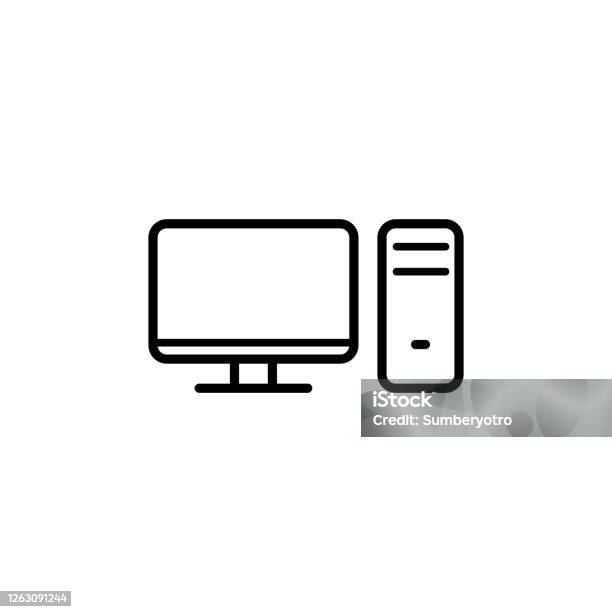 Ilustrasi Grafik Vektor Templat Ikon Pc Ilustrasi Stok - Unduh Gambar Sekarang - Alat kerja, Alat telekomunikasi, Alegori