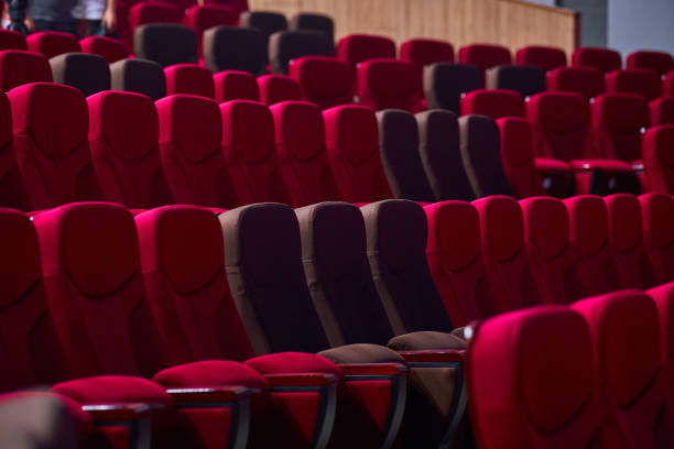 istock bright red and black seats in Theater hall 1263091364