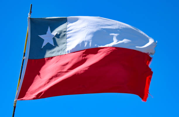 istock flag of Chile under blue sky 1263096878