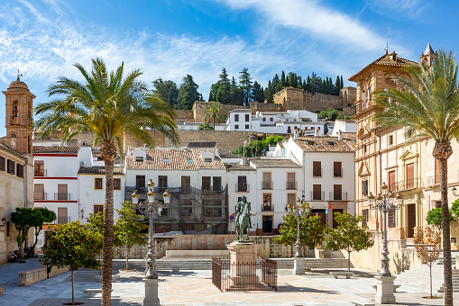 statue of Don Fernando in Antequera at Don Fernando Place, Spain