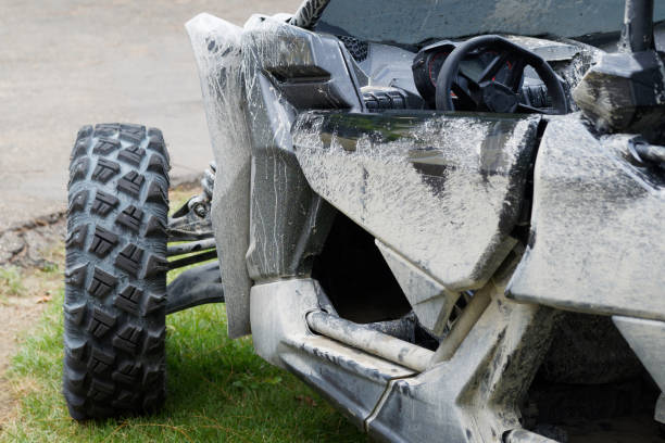 istock Close-up. Dirty Cockpit ATV UTV buggy. 1263098868