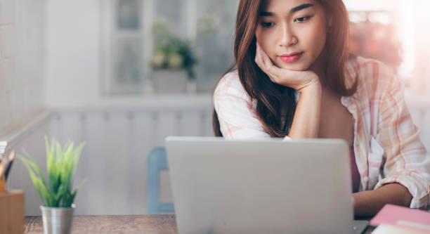 istock Young woman working at home. Working from home concept. 1263098872