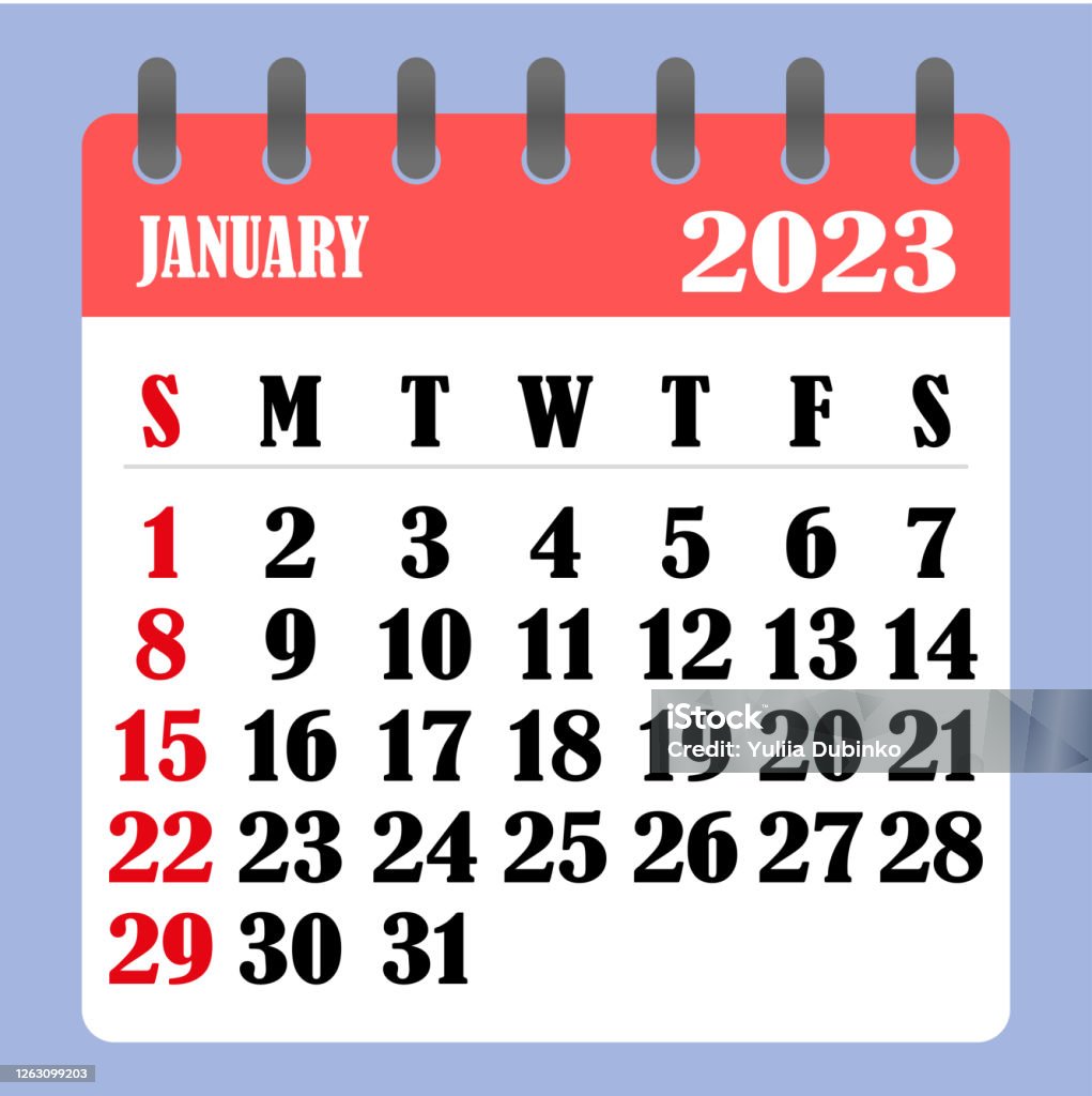 Kalender Surat Untuk Januari 2023 Minggu Dimulai Pada Hari Minggu Konsep  Waktu Perencanaan Dan Jadwal Desain Datar Kalender Yang Dapat Dilepas Untuk  Bulan Tersebut Vektor Ilustrasi Stok - Unduh Gambar Sekarang - Istock